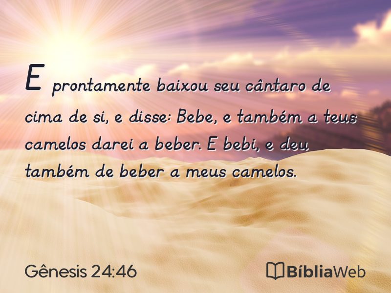 Gênesis 24:46 em imagem para compartilhar