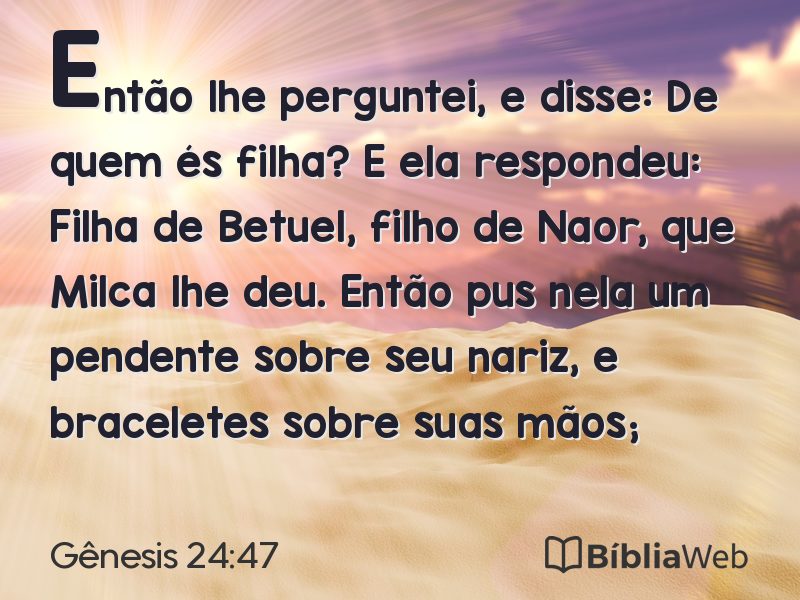 Gênesis 24:47 em imagem para compartilhar