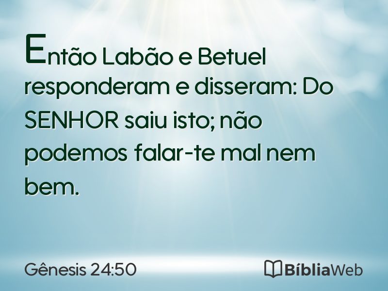 Gênesis 24:50 em imagem para compartilhar