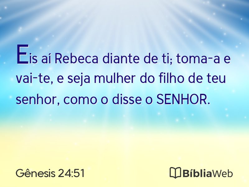 Gênesis 24:51 em imagem para compartilhar