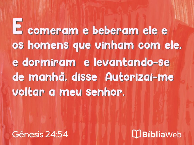 Gênesis 24:54 em imagem para compartilhar