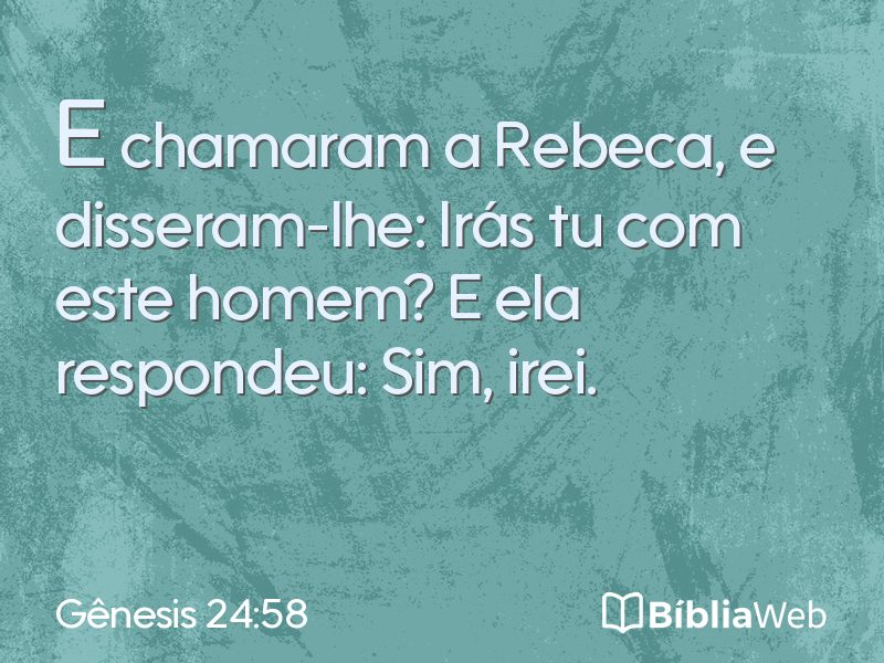 Gênesis 24:58 em imagem para compartilhar