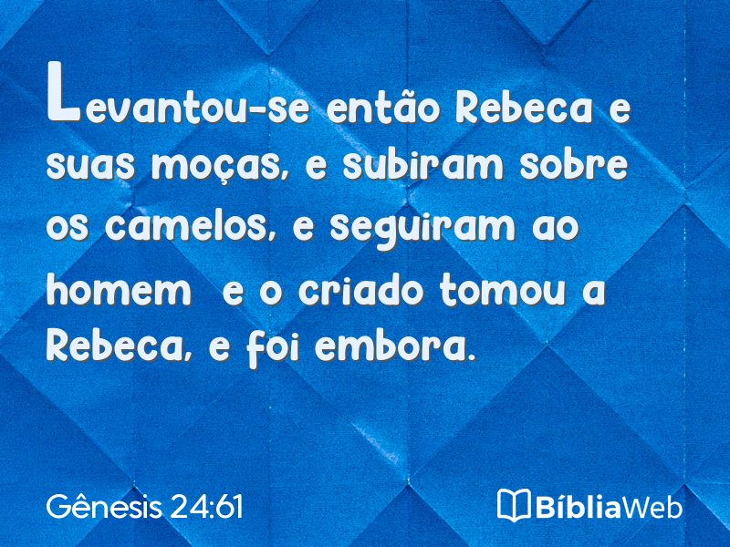 Gênesis 24:61 em imagem para compartilhar
