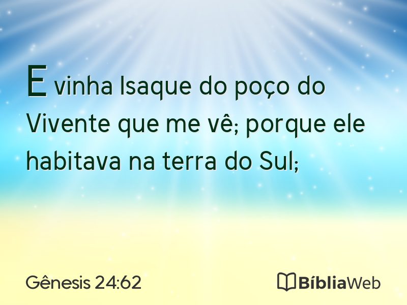 Gênesis 24:62 em imagem para compartilhar