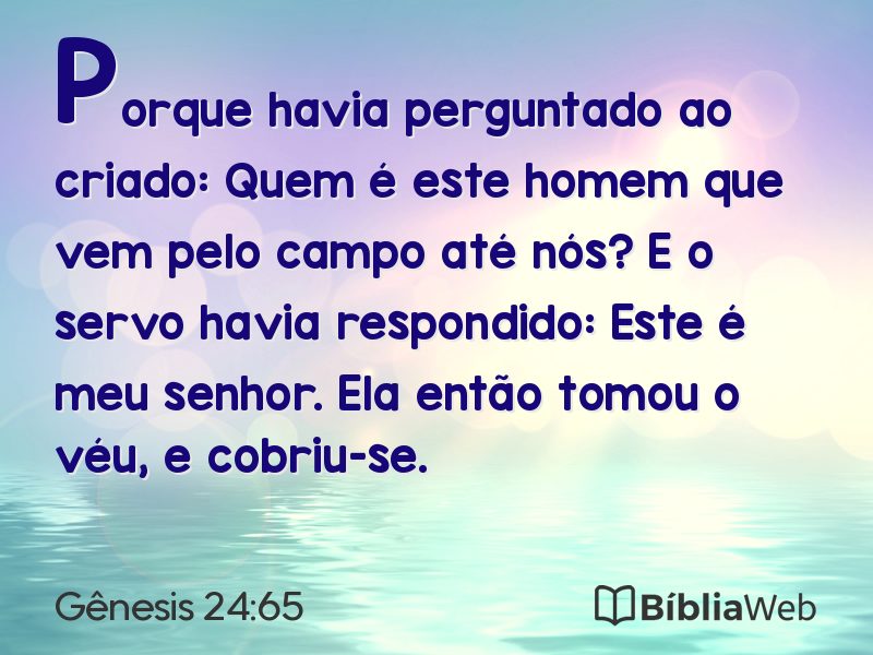 Gênesis 24:65 em imagem para compartilhar