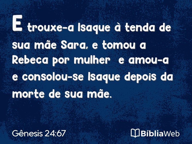 Gênesis 24:67 em imagem para compartilhar