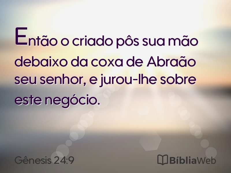 Gênesis 24:9 em imagem para compartilhar