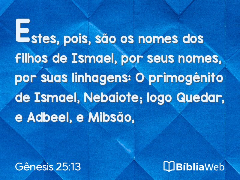 Gênesis 25:13 em imagem para compartilhar
