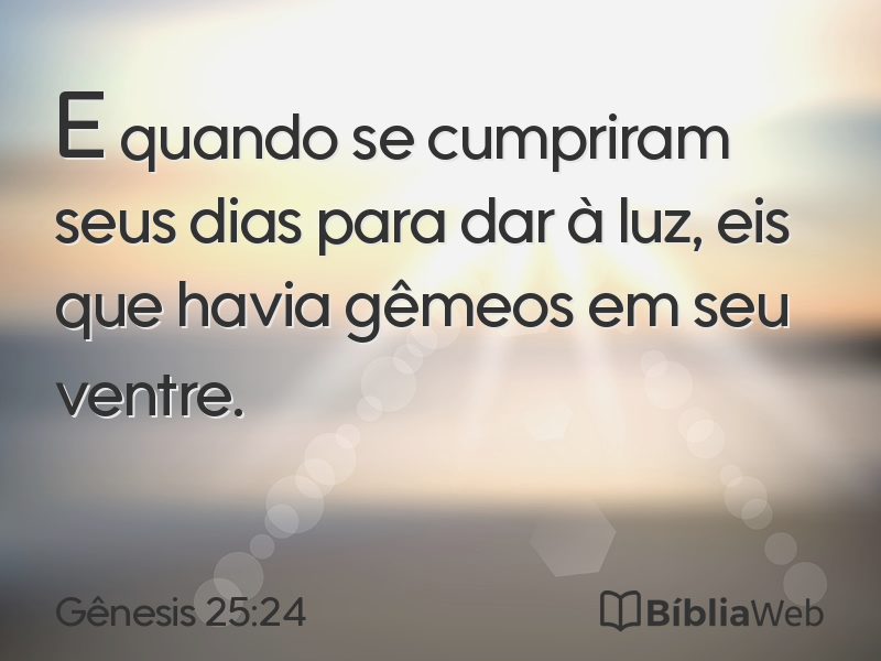Gênesis 25:24 em imagem para compartilhar