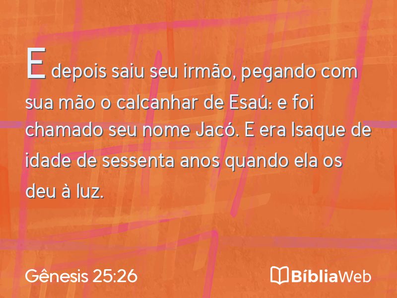 Gênesis 25:26 em imagem para compartilhar