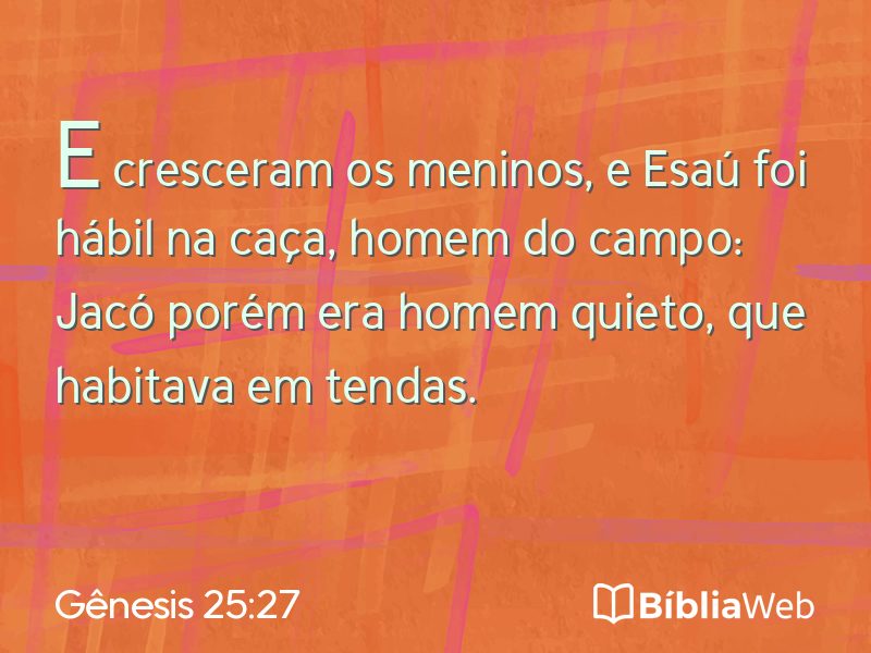 Gênesis 25:27 em imagem para compartilhar