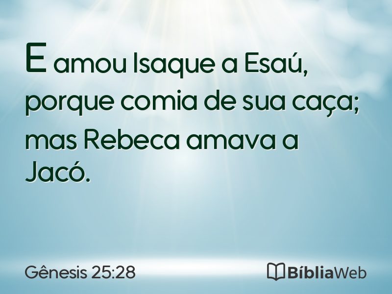 Gênesis 25:28 em imagem para compartilhar