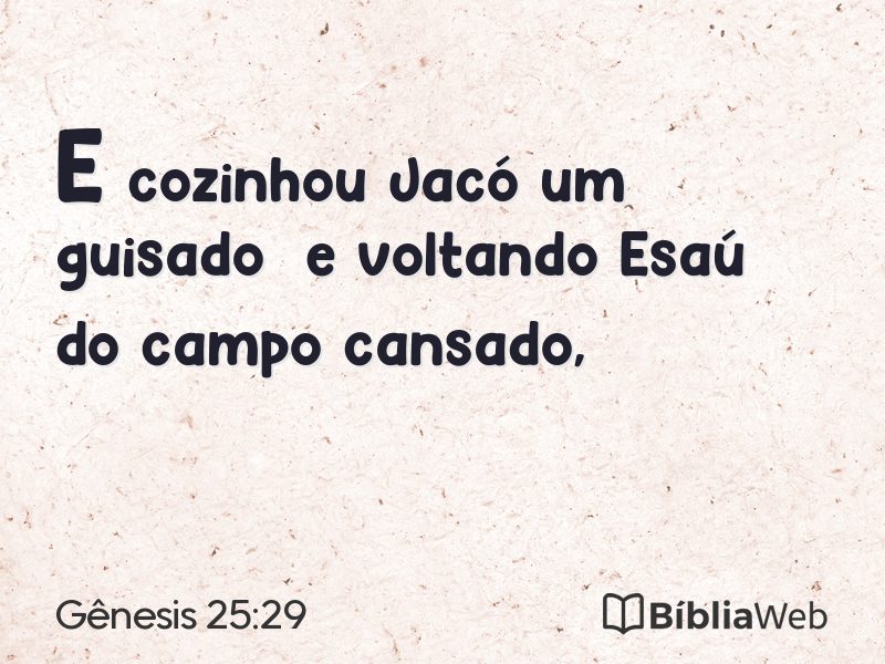 Gênesis 25:29 em imagem para compartilhar