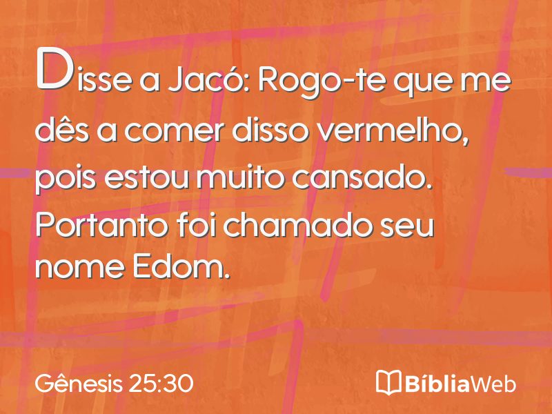 Gênesis 25:30 em imagem para compartilhar