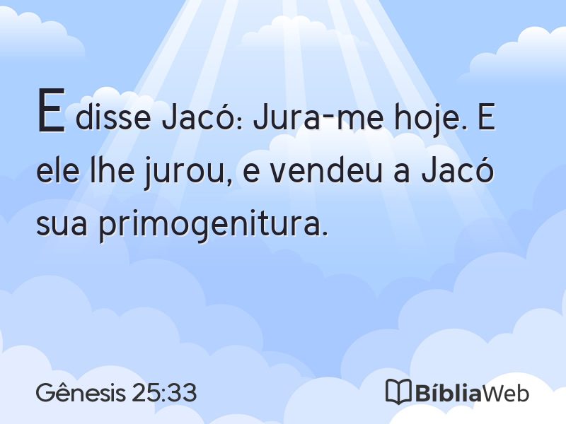 Gênesis 25:33 em imagem para compartilhar