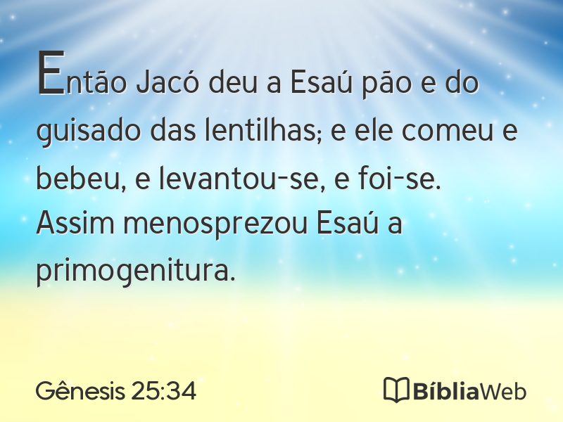 Gênesis 25:34 em imagem para compartilhar