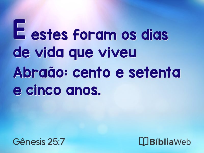 Gênesis 25:7 em imagem para compartilhar