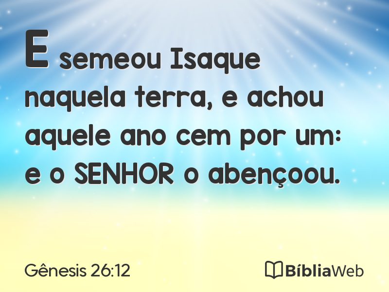 Gênesis 26:12 em imagem para compartilhar
