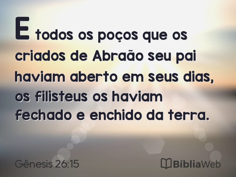 Gênesis 26:15 em imagem para compartilhar
