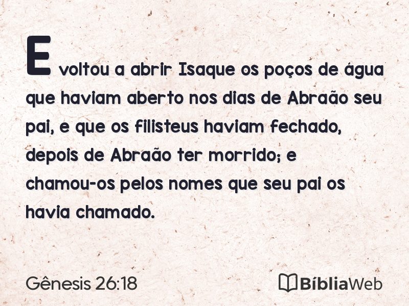 Gênesis 26:18 em imagem para compartilhar