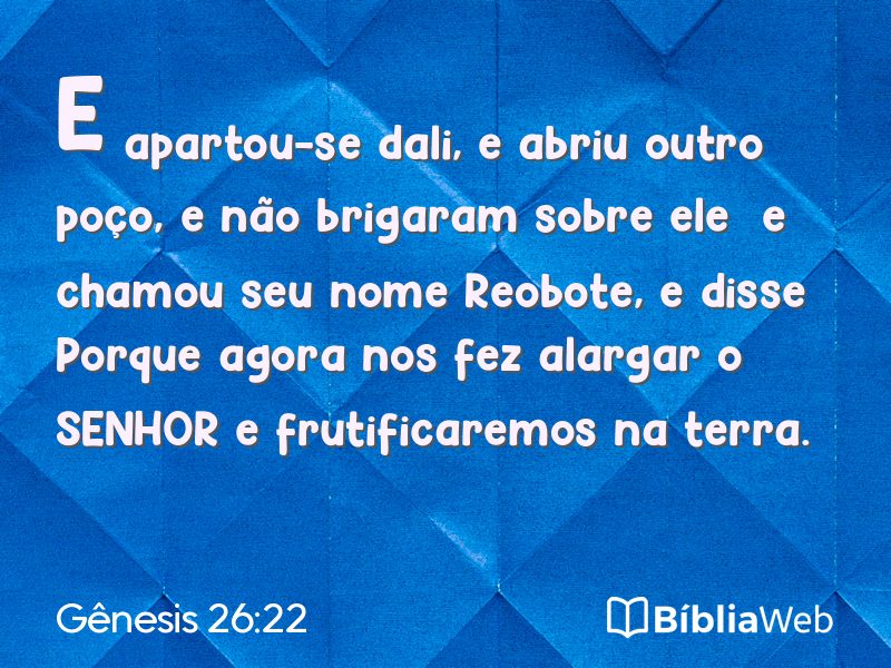 Gênesis 26:22 em imagem para compartilhar