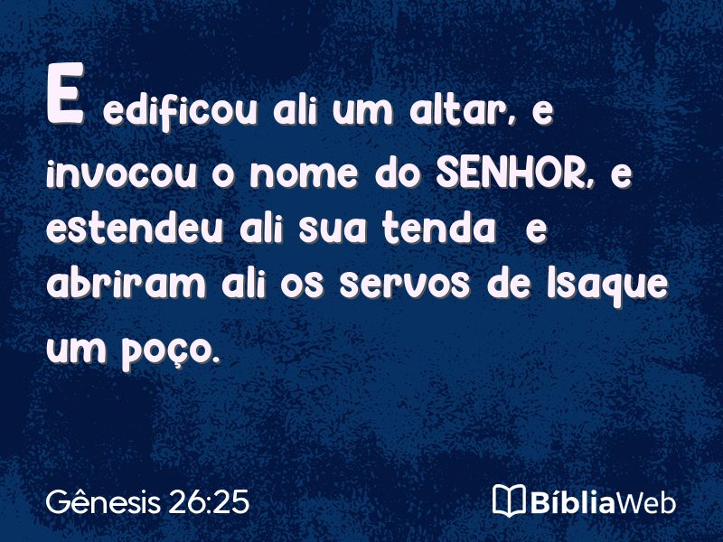Gênesis 26:25 em imagem para compartilhar