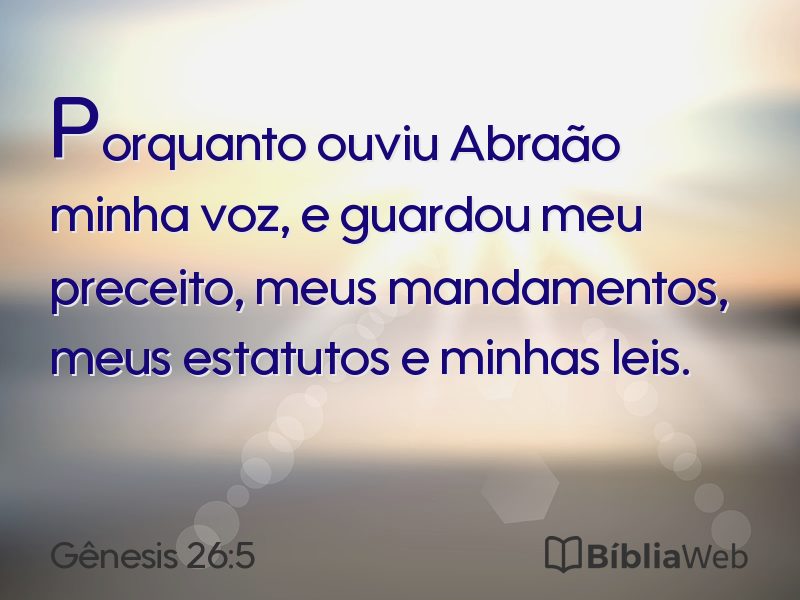 Gênesis 26:5 em imagem para compartilhar