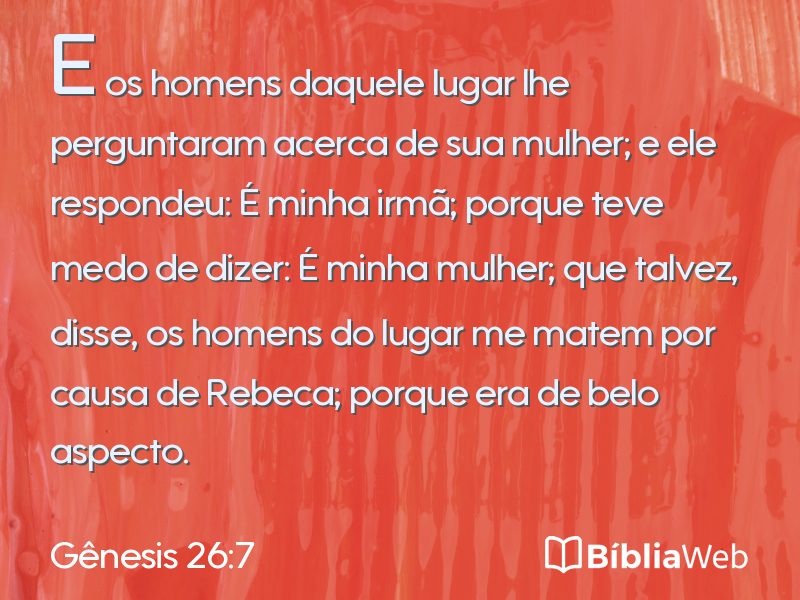 Gênesis 26:7 em imagem para compartilhar