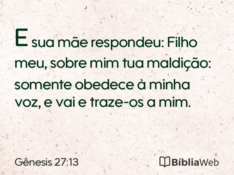 Gênesis 27:13 em imagem para compartilhar