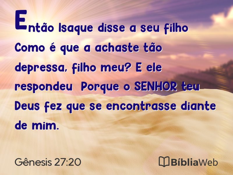 Gênesis 27:20 em imagem para compartilhar
