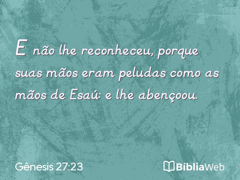 Gênesis 27:23 em imagem para compartilhar