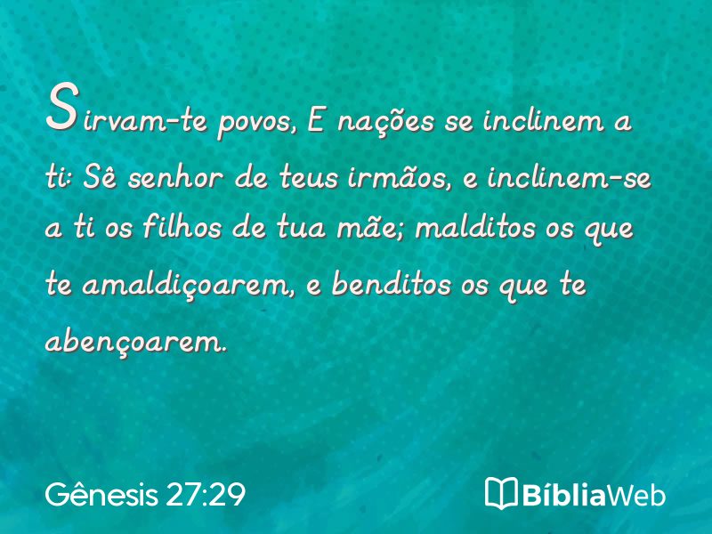 Gênesis 27:29 em imagem para compartilhar