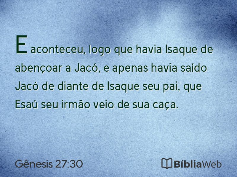 Gênesis 27:30 em imagem para compartilhar