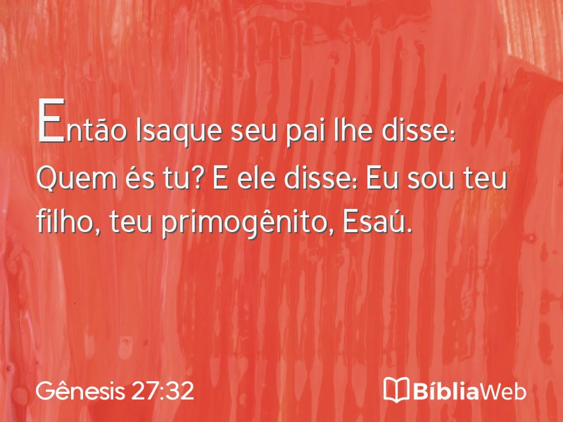 Gênesis 27:32 em imagem para compartilhar