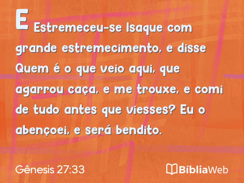 Gênesis 27:33 em imagem para compartilhar
