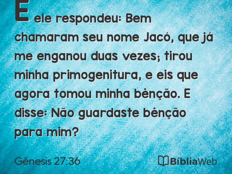 Gênesis 27:36 em imagem para compartilhar