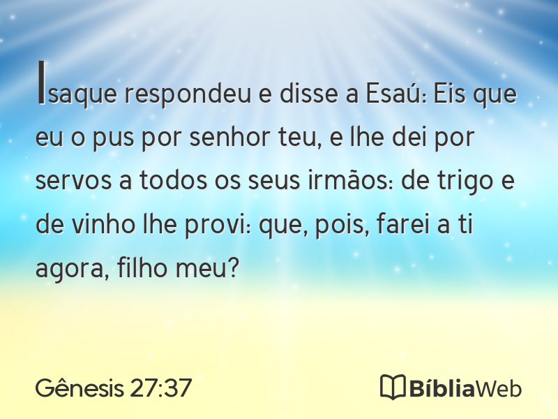 Gênesis 27:37 em imagem para compartilhar