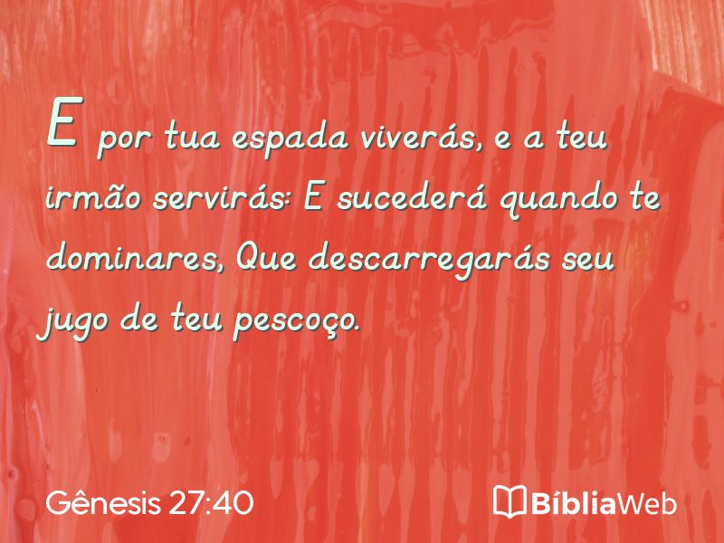 Gênesis 27:40 em imagem para compartilhar