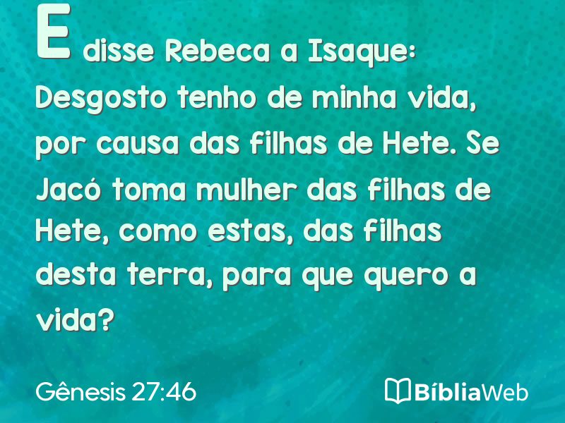 Gênesis 27:46 em imagem para compartilhar