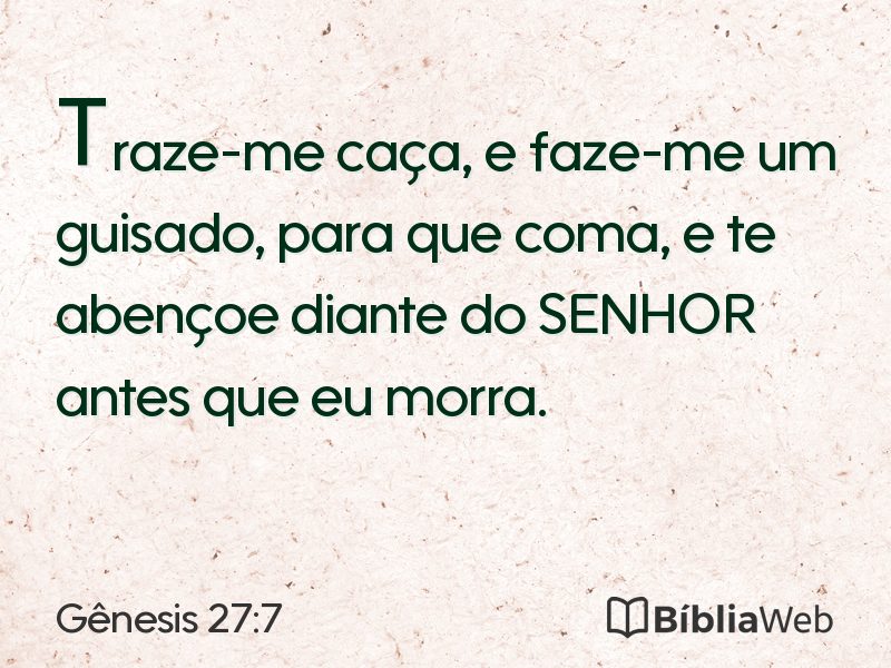 Gênesis 27:7 em imagem para compartilhar