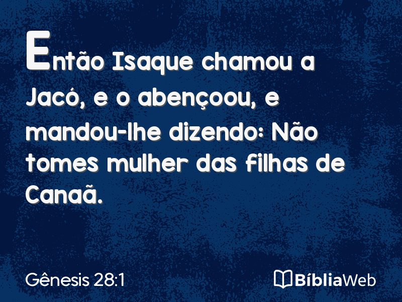 Gênesis 28:1 em imagem para compartilhar