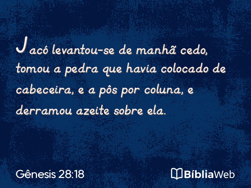 Gênesis 28:18 em imagem para compartilhar