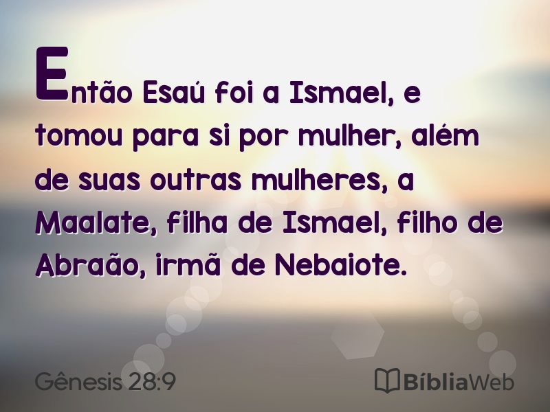 Gênesis 28:9 em imagem para compartilhar