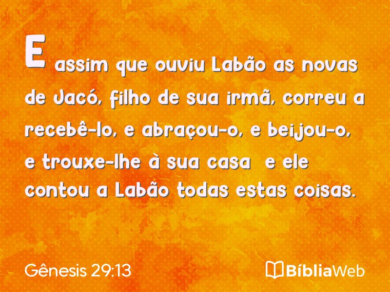 Gênesis 29:13 em imagem para compartilhar