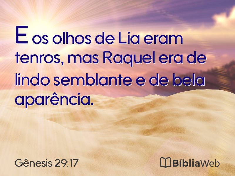 Gênesis 29:17 em imagem para compartilhar