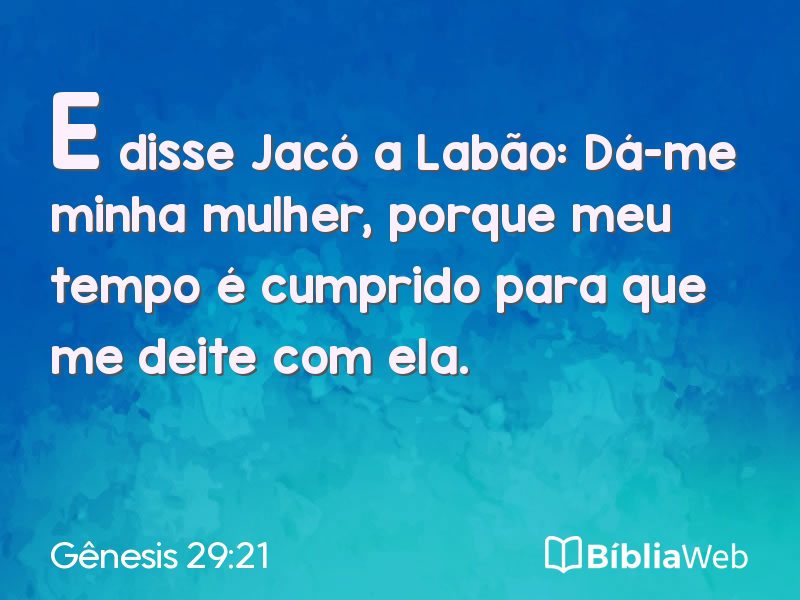 Gênesis 29:21 em imagem para compartilhar