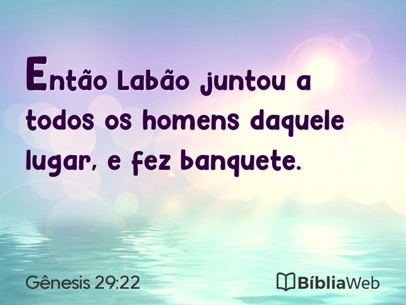 Gênesis 29:22 em imagem para compartilhar