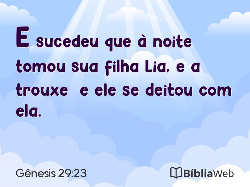 Gênesis 29:23 em imagem para compartilhar