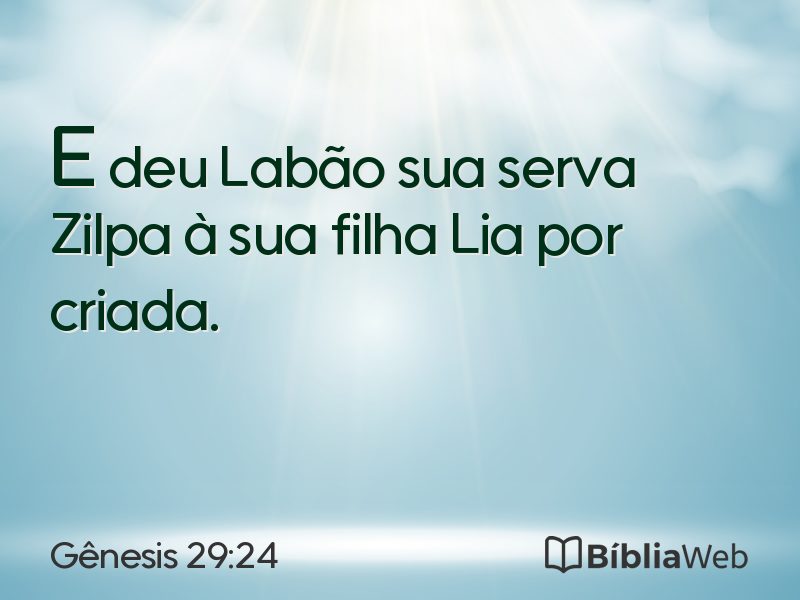 Gênesis 29:24 em imagem para compartilhar