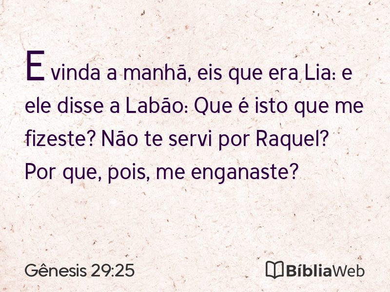 Gênesis 29:25 em imagem para compartilhar